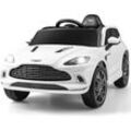 12V Aston Martin dbx Kinderauto mit 2,4G-Fernbedienung, Elektroauto 1,4-2,5 km/h mit Scheinwerfer, Musik und Hupen, für Kinder ab 3 Jahre alt Weiß