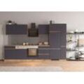 Kochstation Küche KS-Riesa, Stellbreite 330 cm, wahlweise mit oder ohne E-Geräte, grau