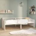 Tagesbett 3-Sitzer Einzelbett Bett für Schlafzimmer Weiß Massivholz Kiefer 90x200 cm DE61325