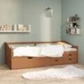 Maisonchic - Tagesbett 3-Sitzer Einzelbett Bett für Schlafzimmer Schubladen Honigbraun Kiefernholz 90x200 cm DE91944