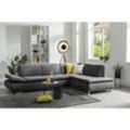 Max Winzer Terrence Sofa 2,5-Sitzer links mit Ecksofa rechts Flachgewebe anthrazit