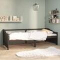 Tagesbett 3-Sitzer Einzelbett Bett für Schlafzimmer Dunkelgrau Massivholz Kiefer 90x200 cm DE49812