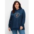 Große Größen: Sweatshirt in Denimoptik, mit Frontstickerei, dark blue Denim, Gr.40/42