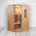 PureHaven Infrarotsauna 125x110x190 cm für 2 Personen kombiniert mit Saunaofen aus kanadischem Hemlo