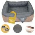 DD-06 Luxus Hundebett Katzenbett Braun Anthrazit Gr. S 40x40cm Memoryschaum Matratze