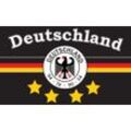 XXL Flagge DEUTSCHLAND 7 schwarz 4 STERNE 250 x 150 cm mit 3 Messingösen Die Mannschaft Weltmeisters