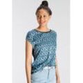 Tamaris Shirtbluse mit trendigem Print, blau