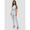 RAYSHYNE Damen Freizeitanzug 2-tlg., Femininer Lounge Zweiteiler Hose & Wickeltop RS22