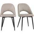 Vintage-Stühle aus taupefarbenem Samt mit Beinen aus Metall 2er-Set COSETTE