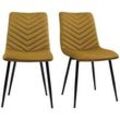 Design-Stühle aus bronzefarbenem Samt und schwarzem Metall (2er-Set) PUMPKIN