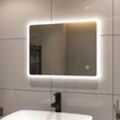 Led Badspiegel 45 x 60cm Spiegel mit Beleuchtung Wandspiegel mit Beschlagfrei Badezimmerspiegel mit Touch-Schalter 6500K Kaltweiß Energiesparend