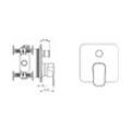 Ideal Standard Badearmatur Unterputz Tonic II, Bausatz 2, Ros.163x163mm, eigens.DIN EN 1717, Chrom A6341AA