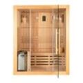 Home Deluxe - Traditionelle Sauna - Skyline l - 120 x 150 x 190 cm - für 2-3 Personen, Hemlocktanne, inkl. Saunaofen, Saunazubehör i Dampfsauna