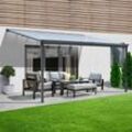 Terrassenüberdachung Solis - Grau - b/t/h: 312 x 303 x 226/278 cm - inkl. Hohlkammerplatten, Montagematererial i Carport Pavillion Pergola - Home