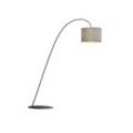 Nowodvorski Lighting Bogenlampe Alice mit Textilschirm grau