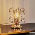 Euluna Tischlampe Pioggia mit Kristallregen, 26cm, gold