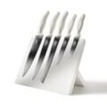 Natural Line® Edelstahl Messer Set 5-tlg., mit Magnetischem Messerblock, Griffe mit Stroh