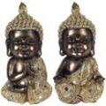 Signes Grimalt - Buddha -Figurenfiguren Golden Buddhas Set 2U Buddas Black 8x9x18cm 22428 - Negro