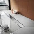 Sonni - Duschrinne 70 cm extra flach Bodenablauf Edelstahl dusche mit Geruchsstop und Haarsieb 2 in 1 design Doppelseitige Komplettset mit