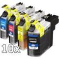 10 Ampertec Tinten kompatibel mit Brother LC-227XL BK 225XL C M Y 4-farbig