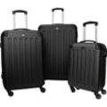Travel Pal Trolleyset Austin, 4 Rollen, (3 tlg), Kofferset Reisegepäck Hartschalen-Trolley-Set mit Zahlenschloss, schwarz