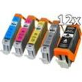12 Ampertec Tinten ersetzt PGI-550XL CLI-551XL C M Y GY 5-farbig