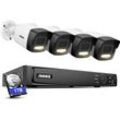 Annke - AH500 - Sistema de seguridad PoE de 3K8 canales con 4 cámaras tipo bala, visión nocturna a color e ir, resolución 30721728, apertura f/1.6