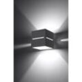 Licht-erlebnisse - Wandlampe Grau Up Down klein Aluminium G9 Wandleuchte Treppenhaus Wohnzimmer Flur - Grau