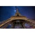 PAPERMOON Fototapete "EIFFELTURM-ABSTRAKT DESIGN PARIS STERNE HIMMEL TAPETE" Tapeten Gr. B/L: 5,00 m x 2,80 m, Bahnen: 10 St., bunt Fototapeten