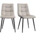 Design-Stühle aus taupefarbenem Samtstoff und Metall (2er-Set) MAXWELL