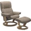 Relaxsessel STRESSLESS "Mayfair" Sessel Gr. ROHLEDER Stoff Q2 FARON, Classic Base Eiche, Relaxfunktion-Drehfunktion-Plus™System-Gleitsystem, B/H/T: 88 cm x 102 cm x 77 cm, beige (beige q2 faron) Lesesessel und Relaxsessel