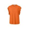 Shirt mit Volant - Orange - Gr.: S