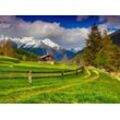 PAPERMOON Fototapete "Schweizer Alpenlandschaft" Tapeten Gr. B/L: 3,50 m x 2,60 m, Bahnen: 7 St., bunt Fototapeten