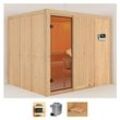 KARIBU Sauna "Gitte" Saunen 9-kW-Ofen mit externer Steuerung beige (naturbelassen) Saunen