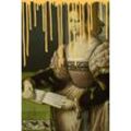 Acrylglasbild QUEENCE "Frau mit Buch" Bilder Gr. B/H/T: 80 cm x 120 cm x 2,4 cm, gelb Acrylglasbilder