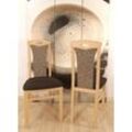 4-Fußstuhl HOME AFFAIRE "Kasia" Stühle Gr. B/H/T: 45 cm x 95 cm x 48 cm, 2 St., Struktur, Massivholz, braun (bucher natur, schoko) 4-Fuß-Stühle