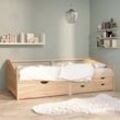 Tagesbett 3-Sitzer Einzelbett Bett für Schlafzimmer mit Schubladen Massivholz Kiefer 90x200 cm DE35288