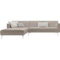 hülsta sofa Ecksofa hs.446, in minimalistischer, schwereloser Optik, Breite 275 cm, beige|grau