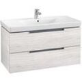 Villeroy & Boch Subway 2.0 Waschtischunterschrank A69700E8,98,7x52x44,9cm,White Wood,Griff silber