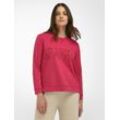 EMILIA LAY Sweatshirtpullover Damen Baumwolle bedruckt, pink