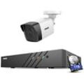 Kit de vigilancia con cable poe de 5MP, dvr de 6MP de 8 canales y 1 cámara de seguridad PoE ip para exteriores de 5MP, grabadora de color con poca