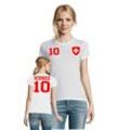 Blondie & Brownie T-Shirt Damen Schweiz Swiss Sport Trikot Fußball Meister WM Europa EM