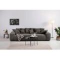 Home affaire Big-Sofa Glamour, Boxspringfederung, Breite 302 cm, Lounge Sofa mit vielen losen Kissen, grau