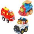 Vtech® Spielzeug-Auto Tut Tut Baby Flitzer, 3er-Set Feuerwehr, Lokomotive, Polizei, bunt