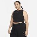 Nike Sportswear Chill Knit enges, kurz geschnittenes Mini-Rib-Tanktop für Damen - Schwarz