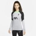 Liverpool FC Strike Nike Dri-FIT Fußball-Drill-Oberteil mit Rundhalsausschnitt für Damen - Grau