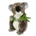 Teddys Rothenburg Kuscheltier Koalabär mit Blatt 30 cm sitzend grau (Plüschtiere Koalas Stofftiere