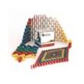 Pestas Spielesammlung, 500 bunte Dominosteine aus Birkensperrholz mit Anleitung
