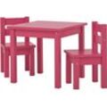 Hoppekids Kindersitzgruppe MADS Kindersitzgruppe, (Set, 5-tlg., 1 Tisch, 4 Stühle), in vielen Farben, mit vier Stühlen, rosa