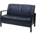 Neuwertig] 2er Sofa HHG 472, Couch Zweisitzer, Metall Kunstleder Industrie-Design vintage grau - grey